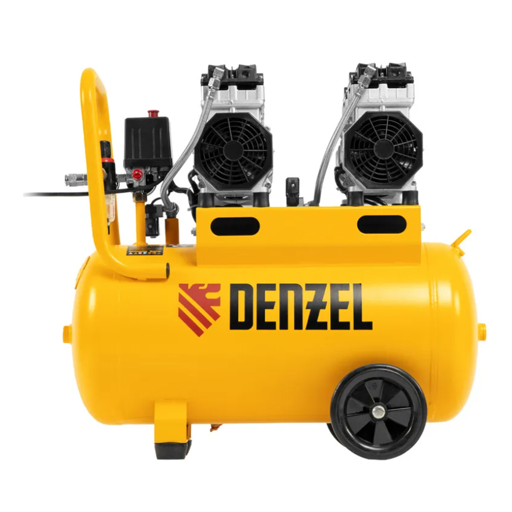 картинка - Компрессор поршневой DLS1500/50 безмасляный (220 В, 50 л), DENZEL