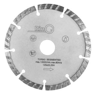 картинка - Круг отрезной алмазный 230x7x2,6х22,2 турбосегмент, RinG