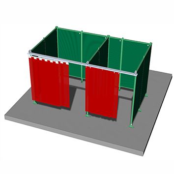 картинка - Шумоглощающие сварочные кабины на 2 поста 2x4м