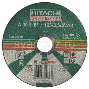 картинка - Круг отрезной 125x2,5x22 А30 HITACHI