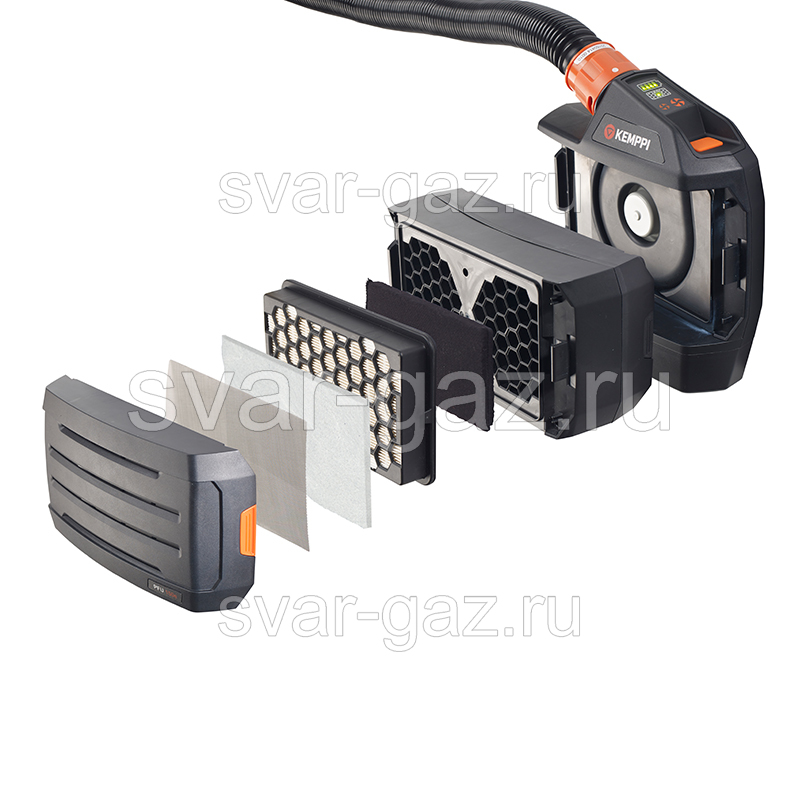 картинка - Маска сварщика Kemppi GAMMA GTH3 SFA+PHU 210E с турбоблоком (4/9-13 DIN, 101x73)