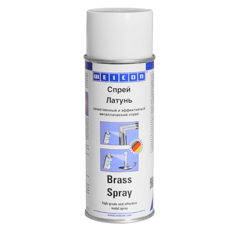 картинка - Спрей антикоррозийный "латунный цвет" Brass Spray WEICON (спрей, 400 мл, 120 мл/м2)