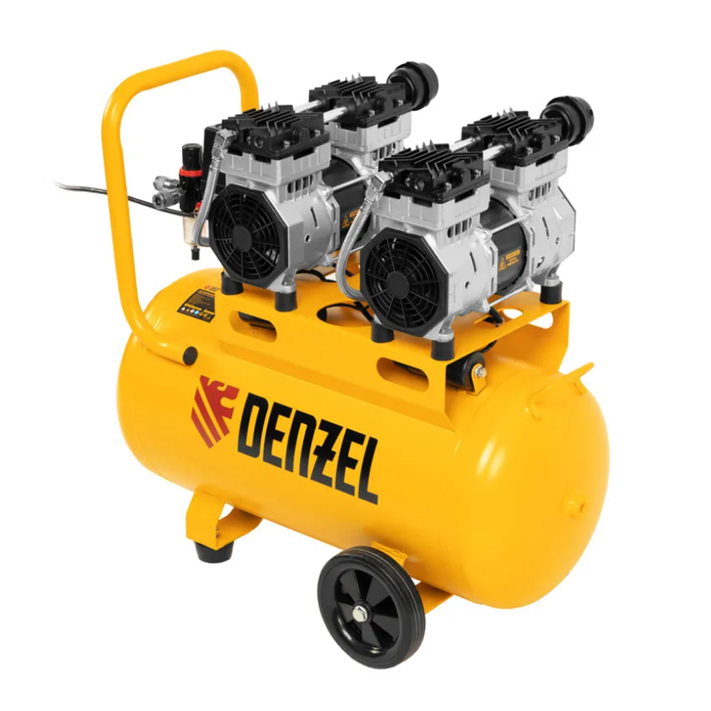 картинка - Компрессор поршневой DLS1500/50 безмасляный (220 В, 50 л), DENZEL